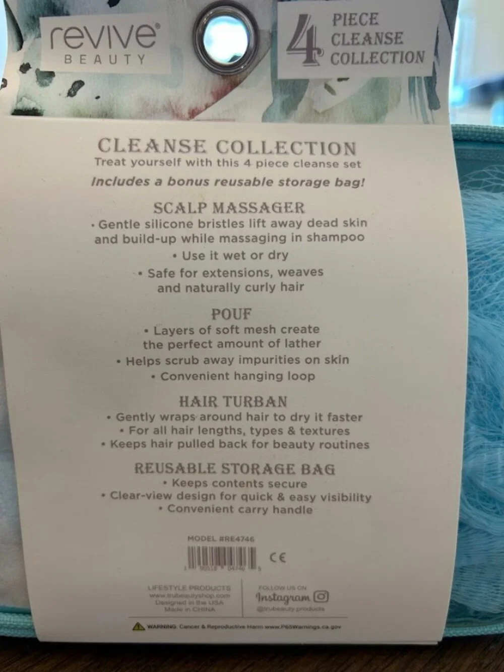 NWT Revive Beauty 4-Piece Cleanse Collection | Travel Set with Scalp Massager